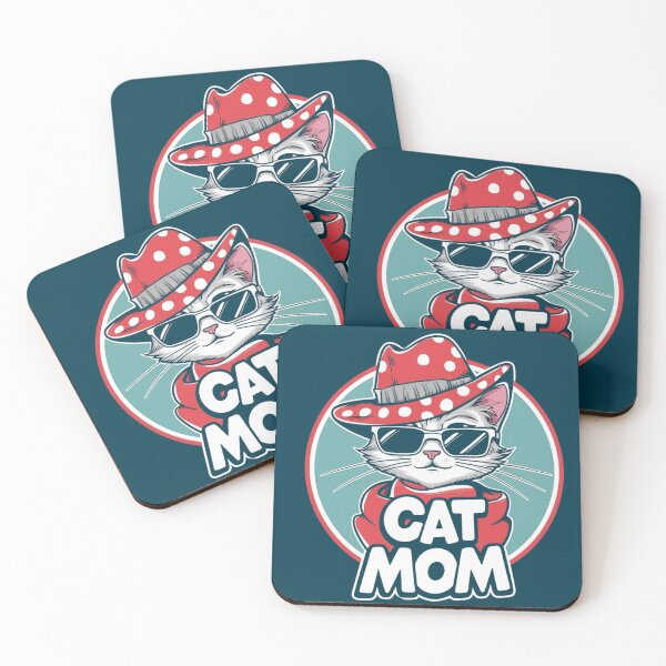 Item preview, Cool Cat Mom - Cute Cat With Red Polka Dot Hat And Sunglasses designed and sold by the wellness script.