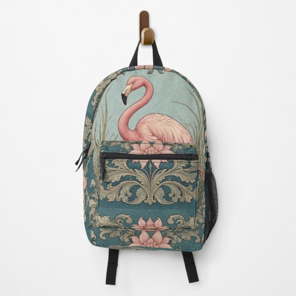 Item preview, Flamingo Fresco beautiful pattern ornate art after William Morris vintage design beautiful tropical animal series designed and sold by Vintage Designs +.