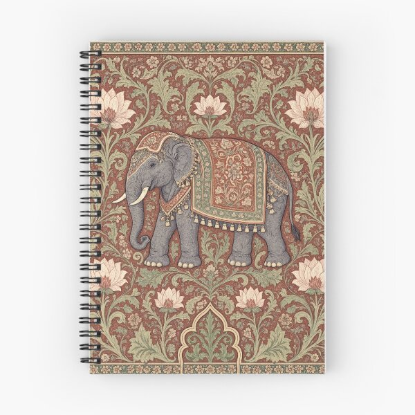 Item preview, Indian Elephant Fresco beautiful pattern ornate art after William Morris vintage design beautiful tropical animal series designed and sold by Vintage Designs +.