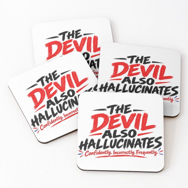Item preview, The Devil Also Hallucinates Funny Sarcastic Design designed and sold by Tobietales.