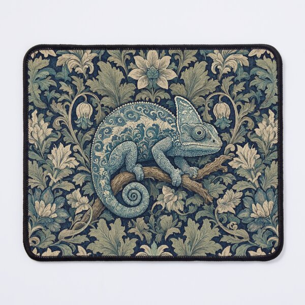 Item preview, Chameleon lizard Fresco beautiful pattern ornate art after William Morris vintage design beautiful tropical animal series designed and sold by Vintage Designs +.
