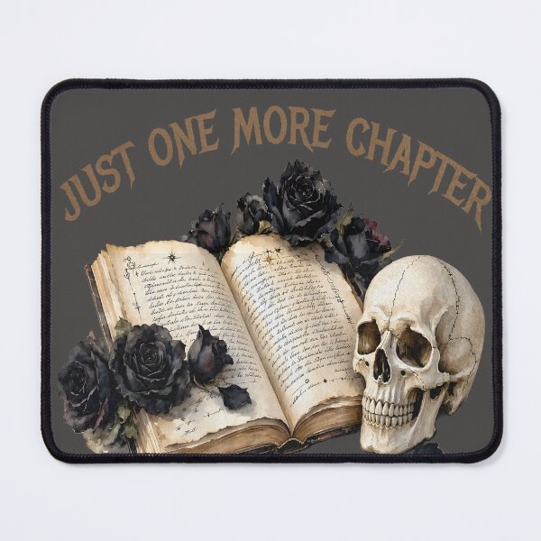 Item preview, Just One More Chapter Gothic Book Skull Roses designed and sold by CraftyValley.