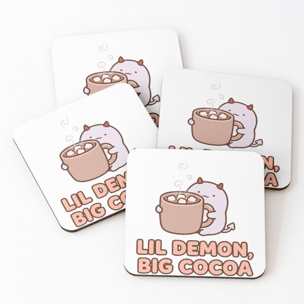 Item preview, Cute Chibi Demon Hot Cocoa Mug Lil Demon Big Cocoa Halloween Sticker designed and sold by xiaoxiaochibi.