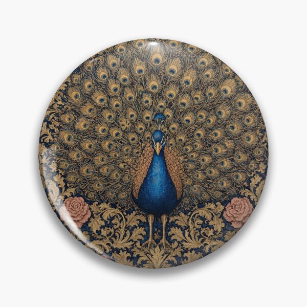 Item preview, Peacock Fresco beautiful pattern ornate art after William Morris vintage design beautiful tropical animal series designed and sold by Vintage Designs +.
