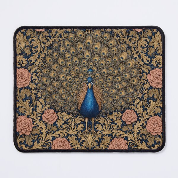 Item preview, Peacock Fresco beautiful pattern ornate art after William Morris vintage design beautiful tropical animal series designed and sold by Vintage Designs +.