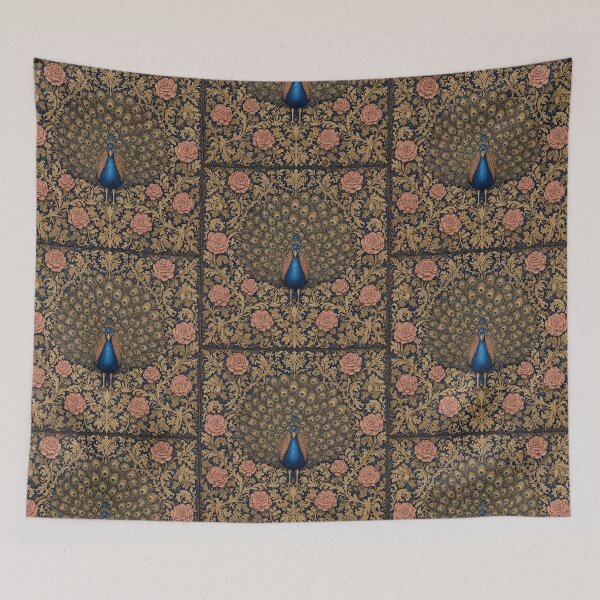 Item preview, Peacock Fresco beautiful pattern ornate art after William Morris vintage design beautiful tropical animal series designed and sold by Vintage Designs +.
