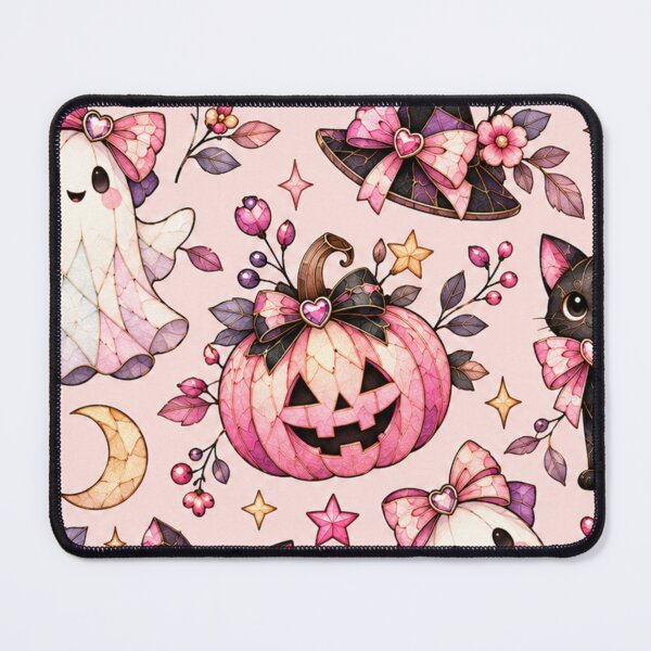 Item preview, Kawaii Pink Halloween Stained Glass Pattern designed and sold by Creativveworrld03.