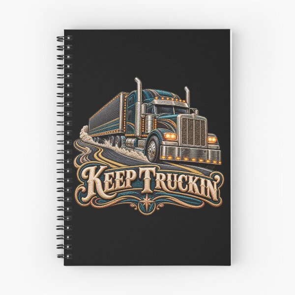 Item preview, Keep Truckin’ Semi Truck – Embroidered Big Rig Trucker Design designed and sold by Emoji Emblems.