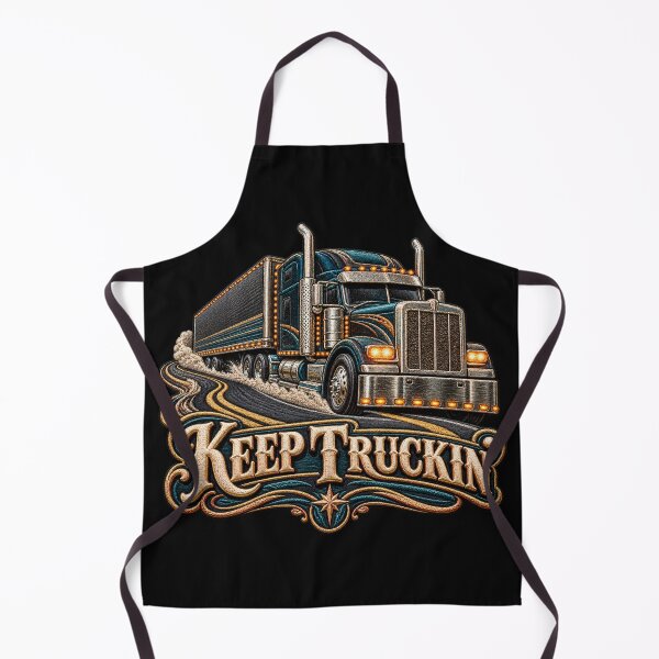 Item preview, Keep Truckin’ Semi Truck – Embroidered Big Rig Trucker Design designed and sold by Emoji Emblems.