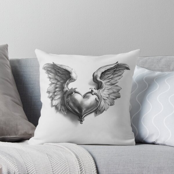 Item preview, Winged Heart – Detailed Pencil Sketch Art designed and sold by Audra-studio.