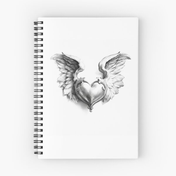 Item preview, Winged Heart – Detailed Pencil Sketch Art designed and sold by Audra-studio.