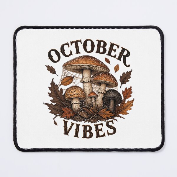 Item preview, October Vibes Vintage Autumn Mushrooms And Spiderwebs Art designed and sold by Créative touche .