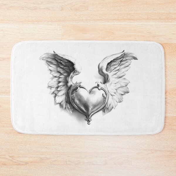 Item preview, Winged Heart – Detailed Pencil Sketch Art designed and sold by Audra-studio.