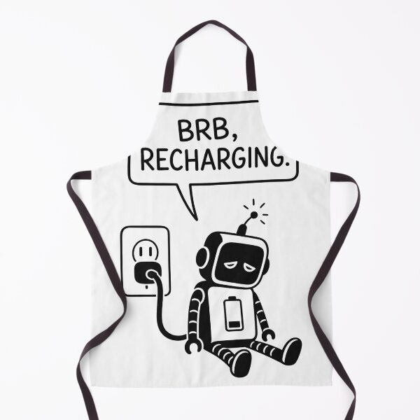 Item preview, BRB Recharging – Funny Tired Robot – Introvert & Burnout Humor Art Tee designed and sold by bobscraze.