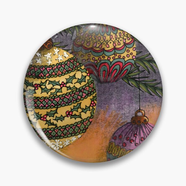 Item preview, Vintage Christmas Baubles Under Fir Boughs designed and sold by SusanAlisonArt.