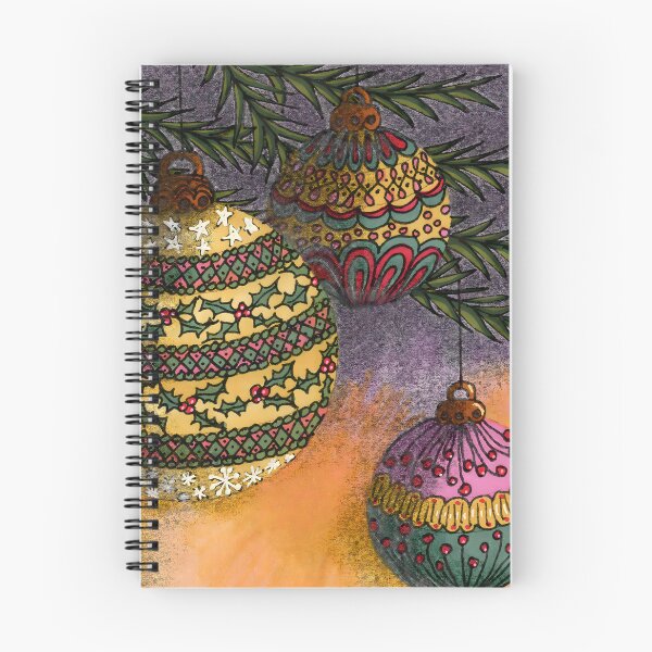 Item preview, Vintage Christmas Baubles Under Fir Boughs designed and sold by SusanAlisonArt.