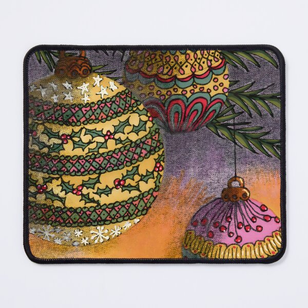 Item preview, Vintage Christmas Baubles Under Fir Boughs designed and sold by SusanAlisonArt.