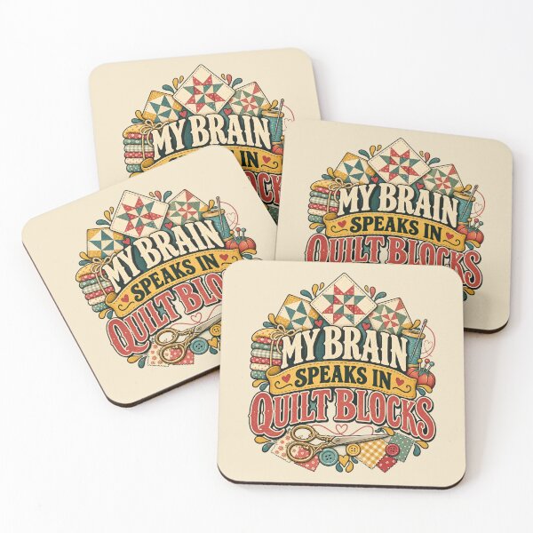 Item preview, My Brain Speaks in Quilt Blocks designed and sold by ArtHavenDesign.