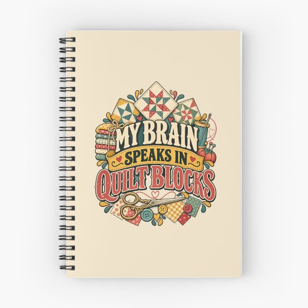 Item preview, My Brain Speaks in Quilt Blocks designed and sold by ArtHavenDesign.