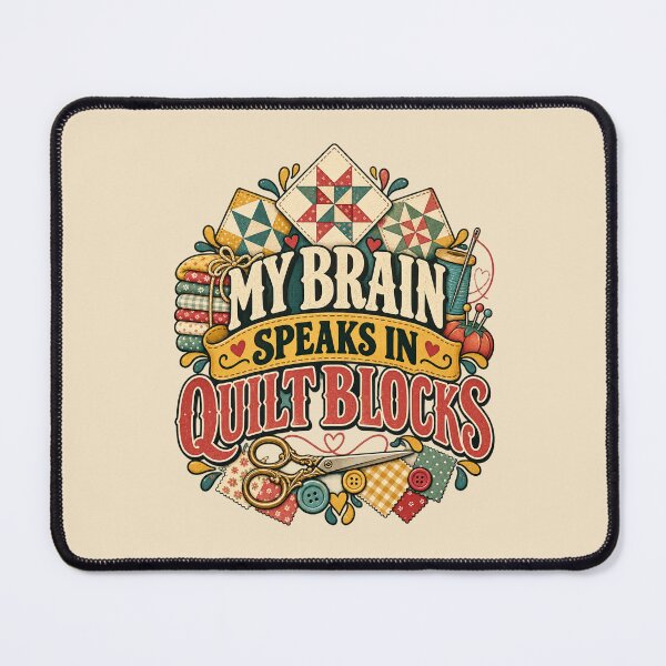 Item preview, My Brain Speaks in Quilt Blocks designed and sold by ArtHavenDesign.