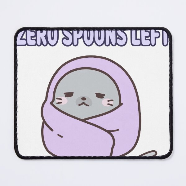 Item preview, Tired Chibi Seal Blanket Zero Spoons Left Self Care Sticker designed and sold by xiaoxiaochibi.