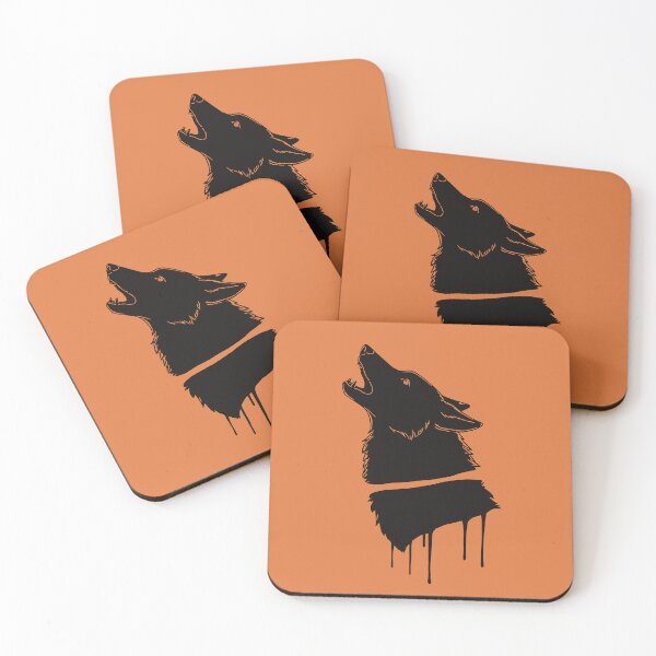 Item preview, Howling Wolf Ink Drip Silhouette designed and sold by cabana.space.