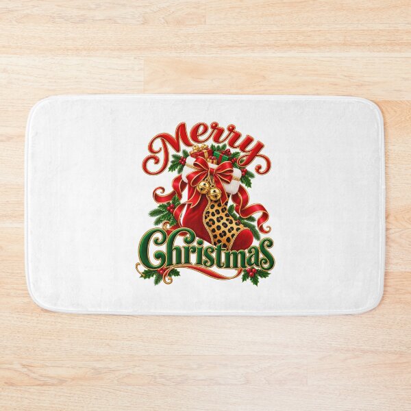 Item preview, Merry Christmas Leopard Santa Stocking PNG designed and sold by annenambiro.