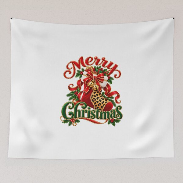 Item preview, Merry Christmas Leopard Santa Stocking PNG designed and sold by annenambiro.
