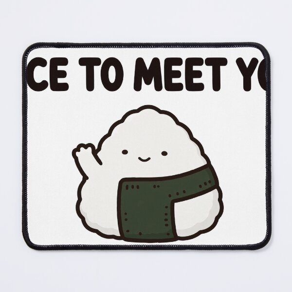 Item preview, Cute Chibi Onigiri Waving Rice To Meet You Japanese Food Sticker designed and sold by xiaoxiaochibi.