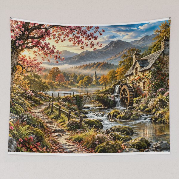 Item preview, Autumn Mill in the Mountain Valley designed and sold by AJEvans.