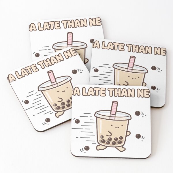 Item preview, Funny Chibi Boba Tea Cup Running Boba Late Than Never Sticker designed and sold by xiaoxiaochibi.