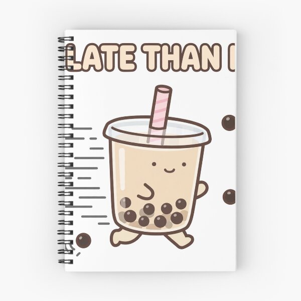 Item preview, Funny Chibi Boba Tea Cup Running Boba Late Than Never Sticker designed and sold by xiaoxiaochibi.
