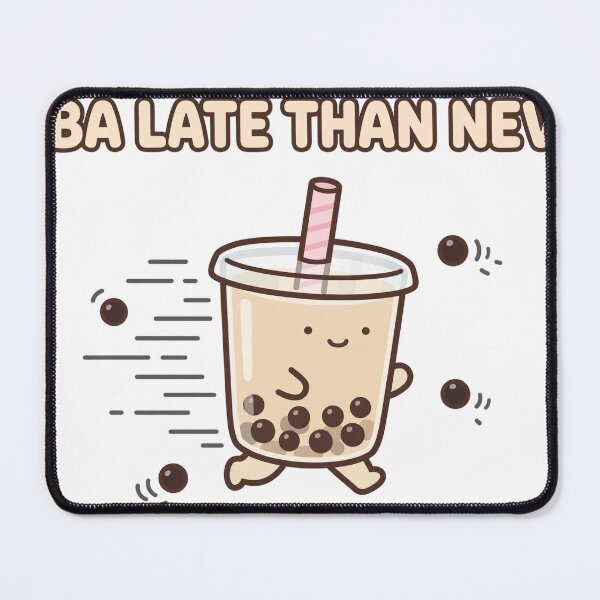 Item preview, Funny Chibi Boba Tea Cup Running Boba Late Than Never Sticker designed and sold by xiaoxiaochibi.