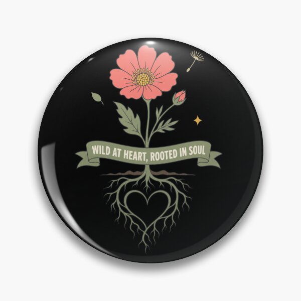 Item preview, Wild at Heart, Rooted in Soul – Wildflower Roots Heart Botanical Art designed and sold by EpicInks24.