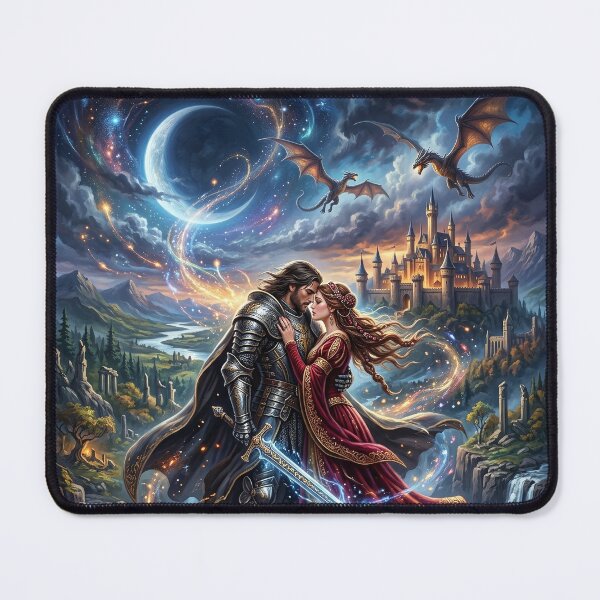Item preview, Lancelot and Guinevere Embracing Under a Crescent Moon designed and sold by Lucid Dream Pixel.