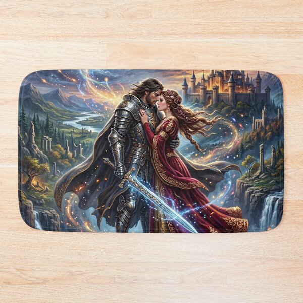 Item preview, Lancelot and Guinevere Embracing Under a Crescent Moon designed and sold by Lucid Dream Pixel.