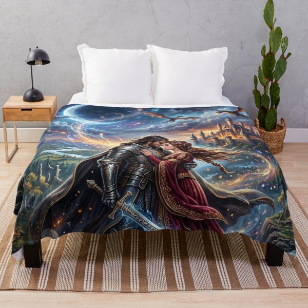 Item preview, Lancelot and Guinevere Embracing Under a Crescent Moon designed and sold by Lucid Dream Pixel.