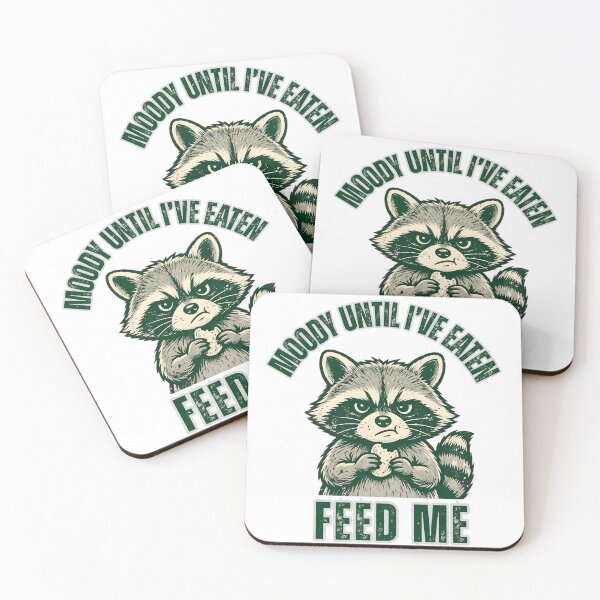 Item preview, Moody Until I've Eaten — Feed Me Grumpy Raccoon Funny Design designed and sold by GeorgyCrafts.