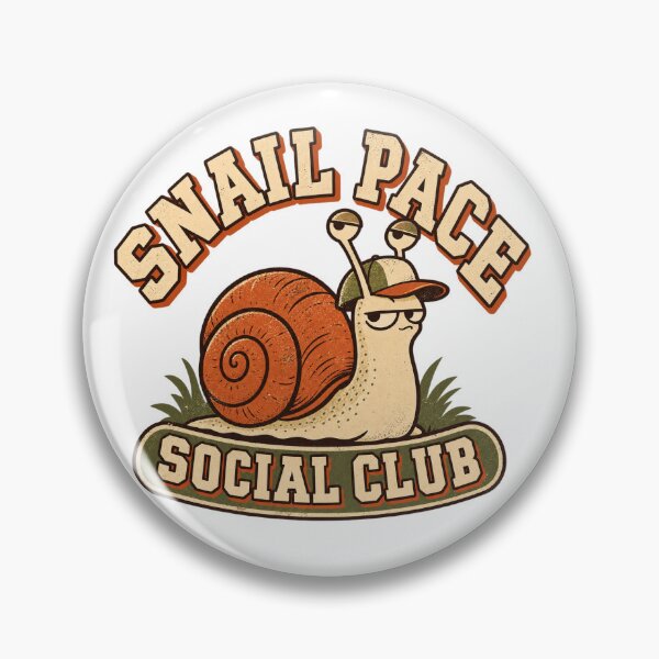 Item preview, Retro Snail Pace Social Club Illustration designed and sold by BadMary.