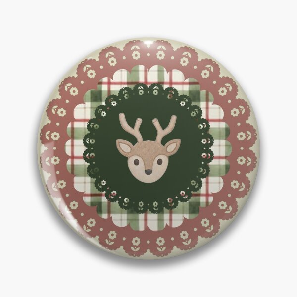 Item preview, Cozy Christmas Reindeer & Tartan Plaid Vintage Holiday Ornament Art designed and sold by Liberarteprint.