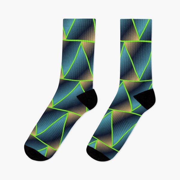 Item preview, Geometric Blue and Neon Green Triangles Abstract Pattern designed and sold by István Beresnyák.