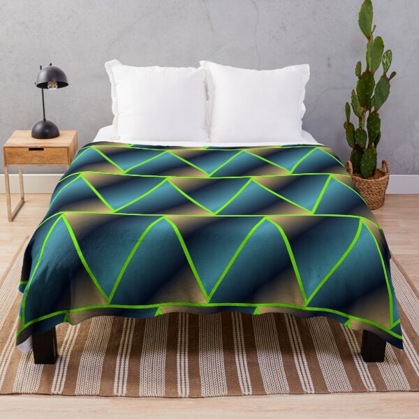 Item preview, Geometric Blue and Neon Green Triangles Abstract Pattern designed and sold by István Beresnyák.