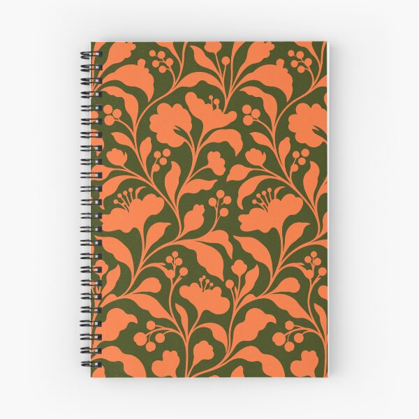 Item preview, 70s Orange Floral Boho Botanical Pattern designed and sold by trajeado14.