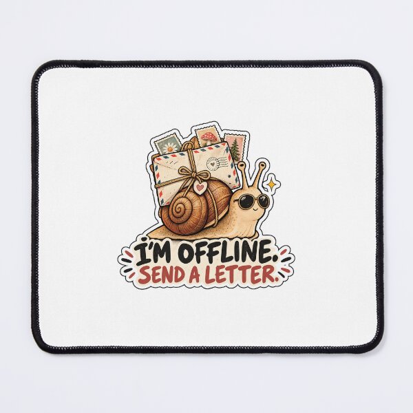 Item preview, I’m Offline Send a Letter Cute Snail Vintage Mail Sticker designed and sold by WildWaveStylez.