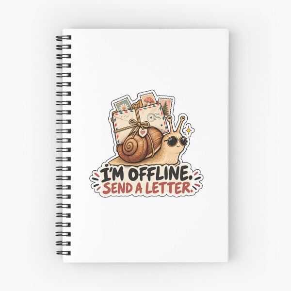Item preview, I’m Offline Send a Letter Cute Snail Vintage Mail Sticker designed and sold by WildWaveStylez.