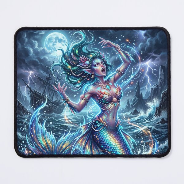 Item preview, Siren Singing Above Crashing Waves - Fantasy Art designed and sold by Lucid Dream Pixel.