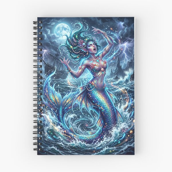 Item preview, Siren Singing Above Crashing Waves - Fantasy Art designed and sold by Lucid Dream Pixel.