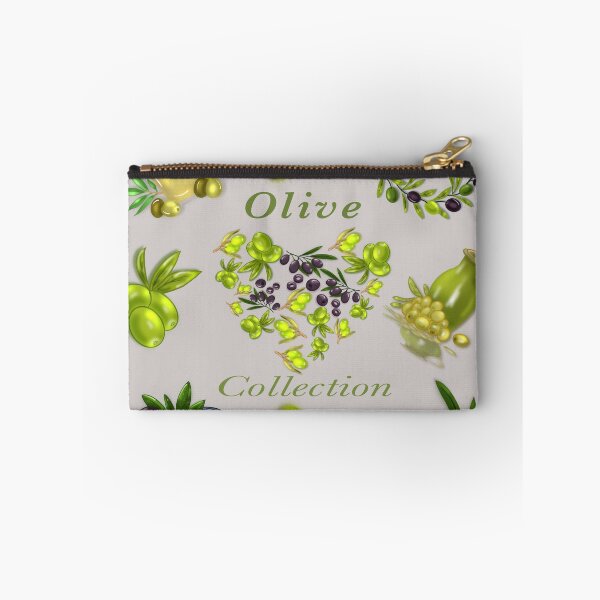 Item preview, cheerful clipart in Mediterranean style: olive oil, olives, olive branch and green flowers designed and sold by artblonska.