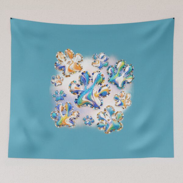 Item preview, Teal Paw Sequins  designed and sold by lifeinspired4u.