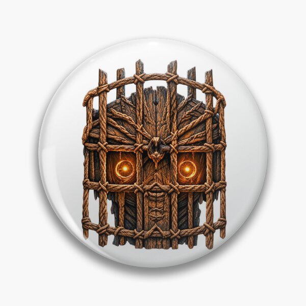 Item preview, Glowing Eyes Behind a Rope-Bound Wooden Cage designed and sold by JUTElCONIC.